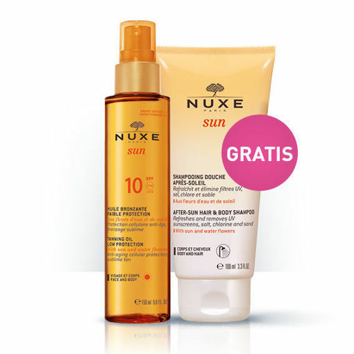 Sun Huile Bronzante Visage et Corps SPF 10 &  GRATIS Sun Shampooing Douche Après-soleil