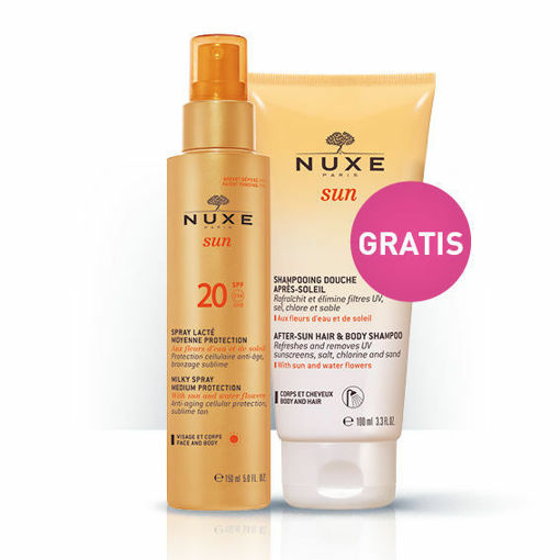Sun Spray Lacté Moyenne Protection SPF 20 & GRATIS Sun Shampooing Douche Après-solei