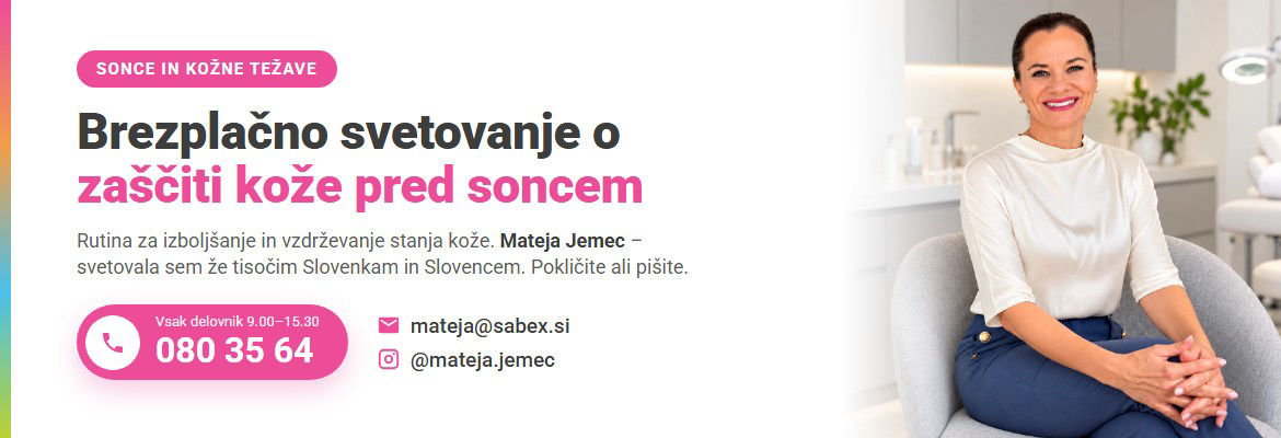 Brezplačno svetovanje o zaščiti kože pred soncem – Mateja Jemec, 080 35 64